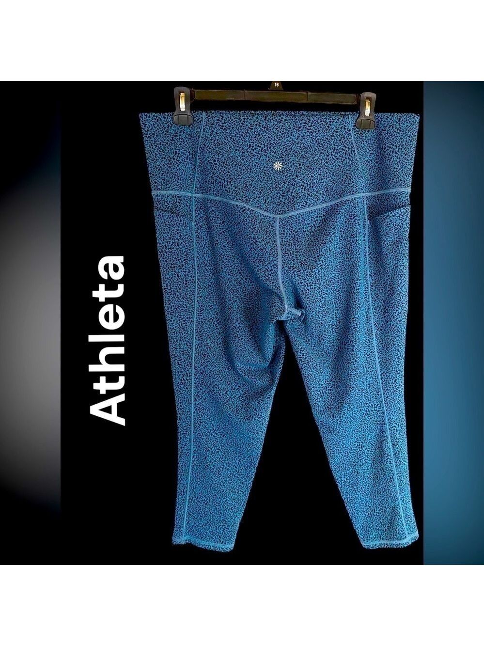 Athleta-2X Blue Leopard Salutation Stash II
Textured Tights Capri. Pocket. EUC!